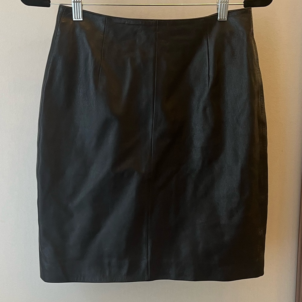 Black Genuine Leather midi pencil skirt by Venus Williams - Wilson’s Leather S